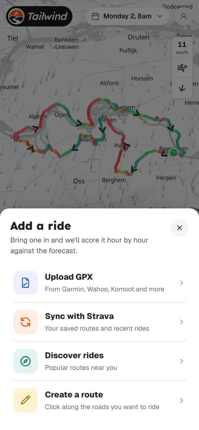The Add a ride sheet on a phone