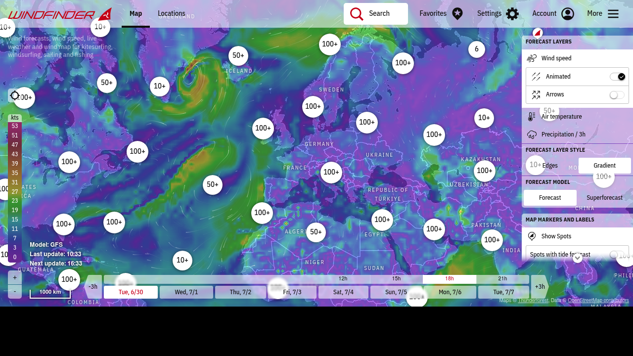 Screenshot of https://www.windfinder.com/