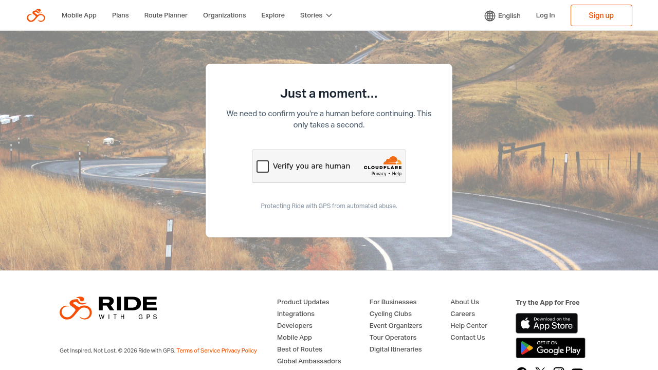 Screenshot of https://ridewithgps.com/