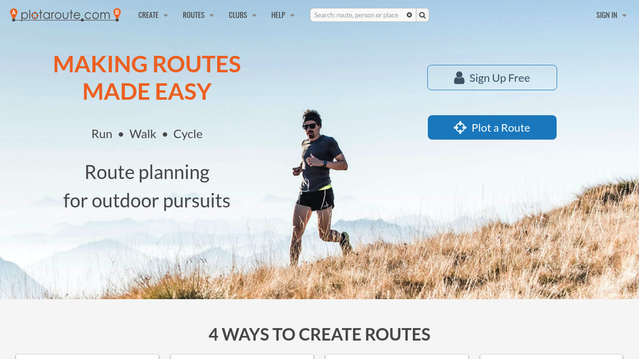 Screenshot of https://www.plotaroute.com/