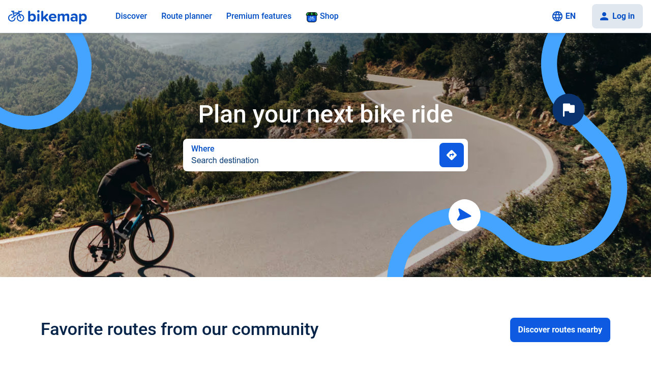 Screenshot of https://www.bikemap.net/en/
