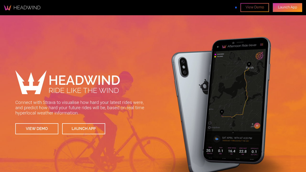 Screenshot of https://headwindapp.com/